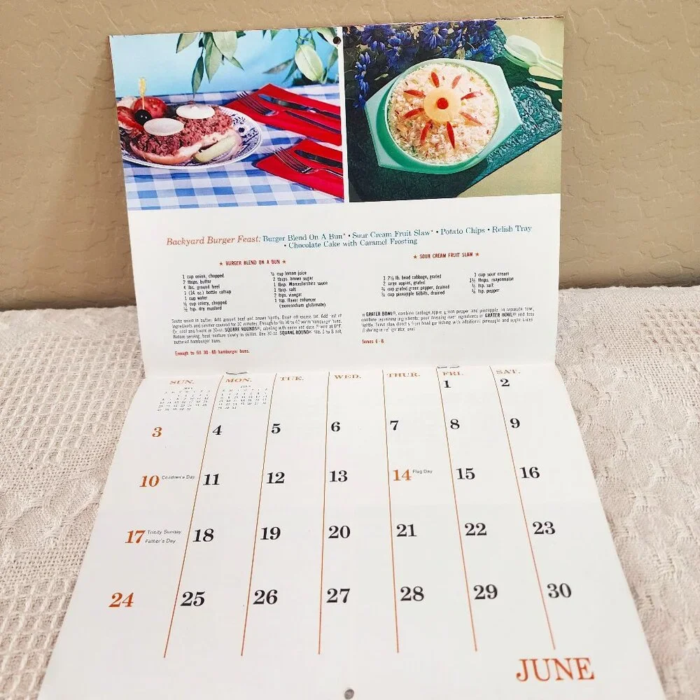 1973 MCM Vintage Unused Tupperware Calendar + Mailing Envelope and Letter NOS